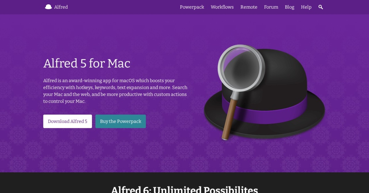 Screenshot of Alfred App