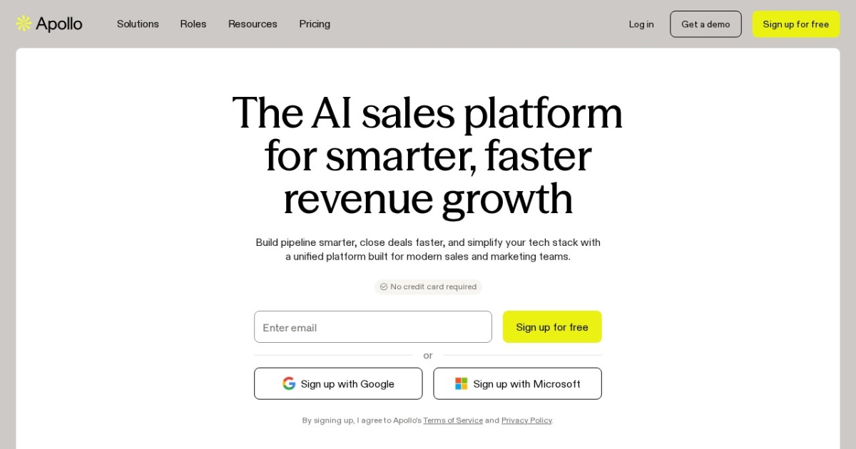 Screenshot of Apollo.io
