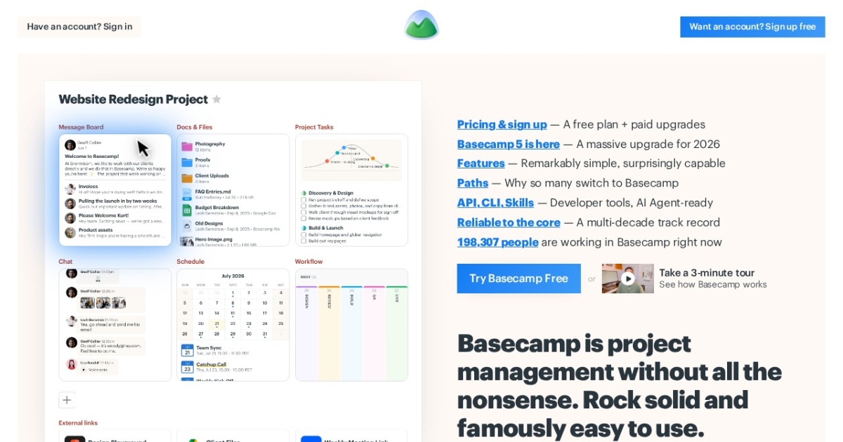 Screenshot of Basecamp (37signals)