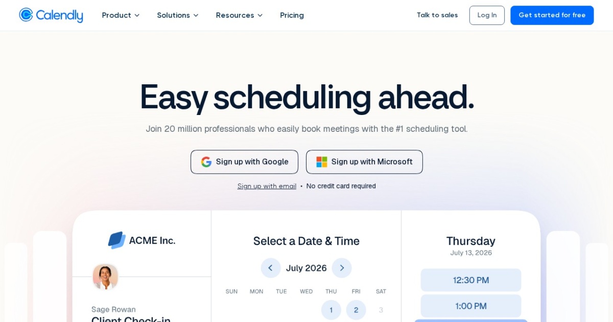 Screenshot of Calendly