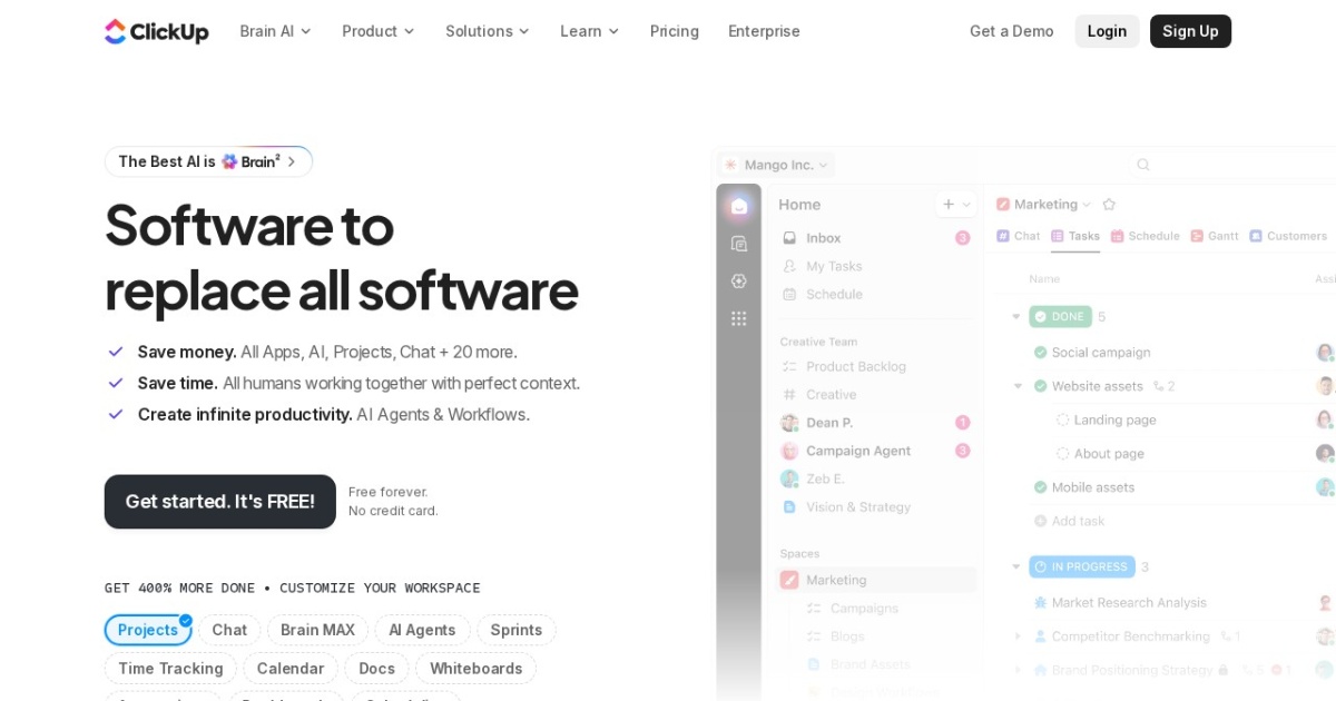 Screenshot of ClickUp