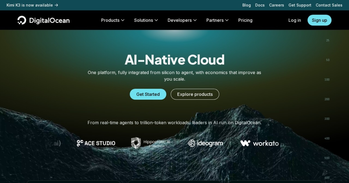 Screenshot of DigitalOcean