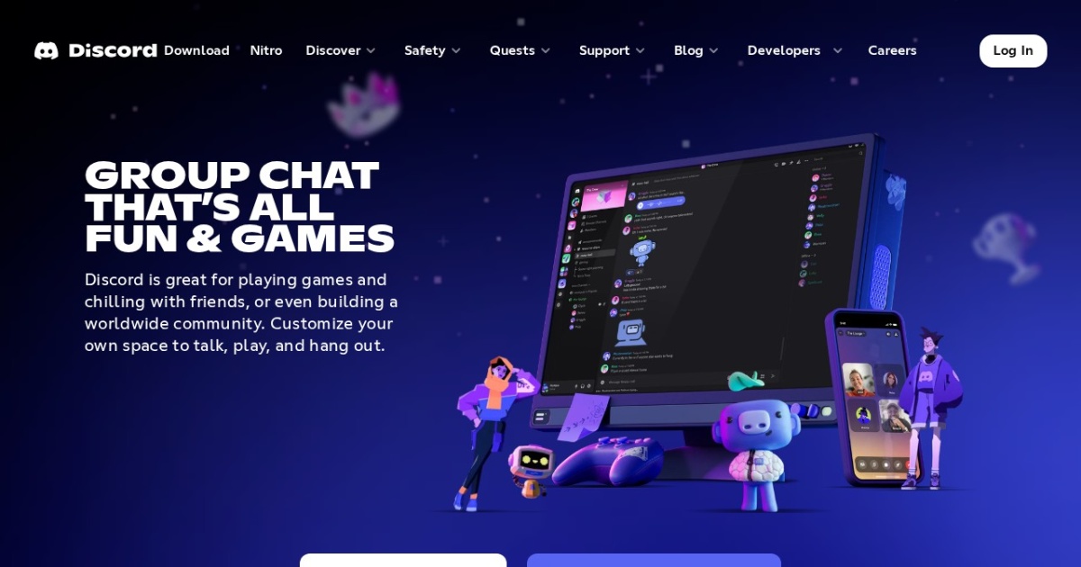 Screenshot of Discord.com (marketing site)