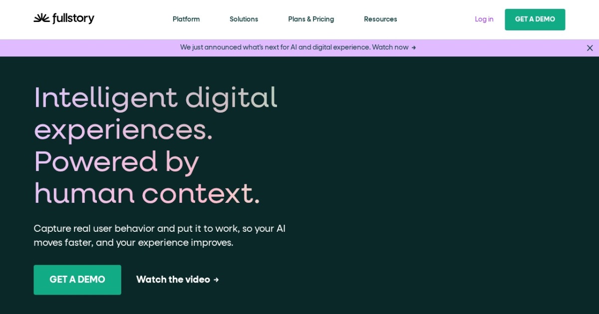Screenshot of Fullstory