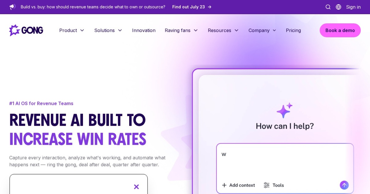 Screenshot of Gong.io - Revenue AI OS