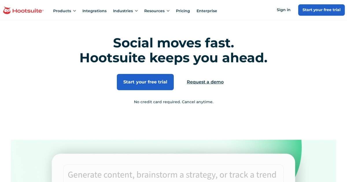 Screenshot of Hootsuite