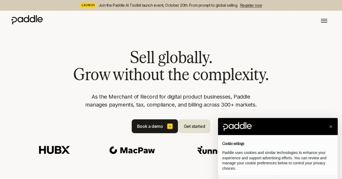 Screenshot of Paddle