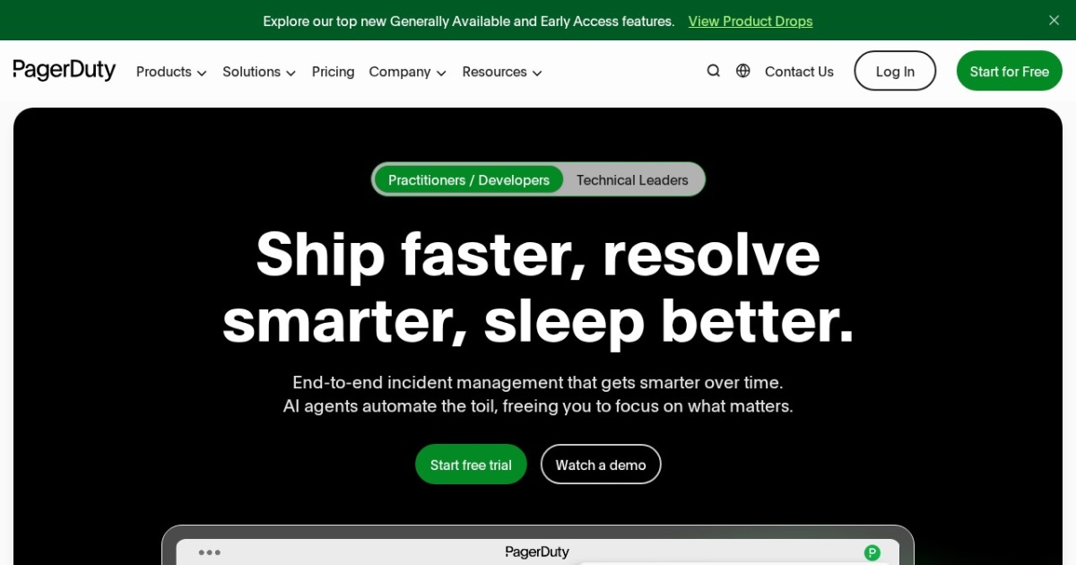 Screenshot of PagerDuty
