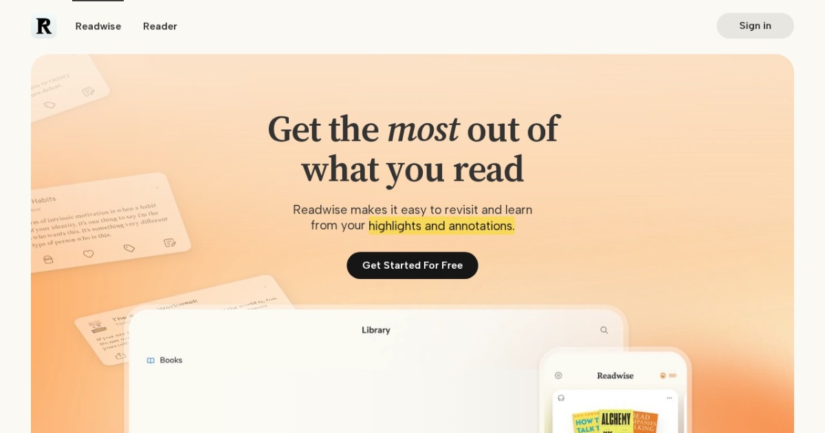 Screenshot of Readwise / Readwise Reader