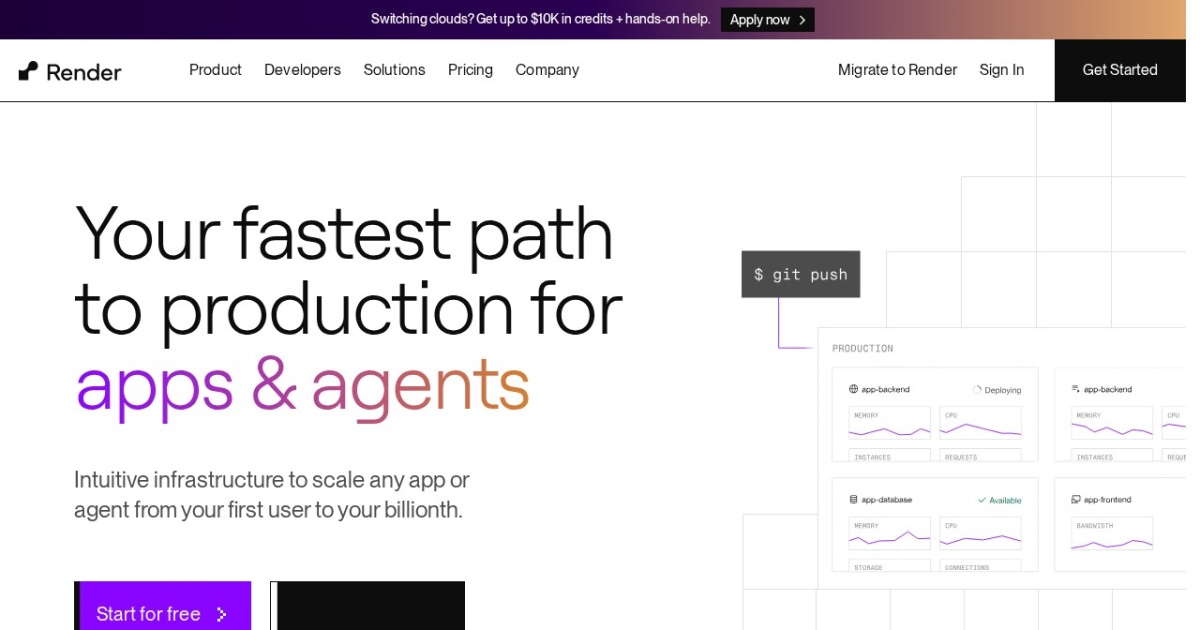Screenshot of Render.com