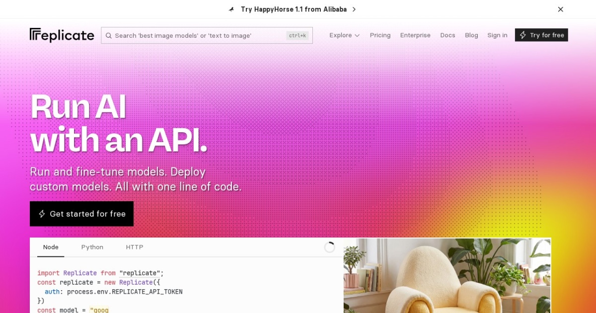 Screenshot of Replicate