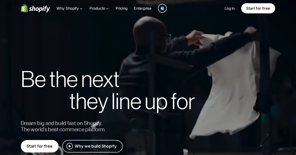 Screenshot of Shopify