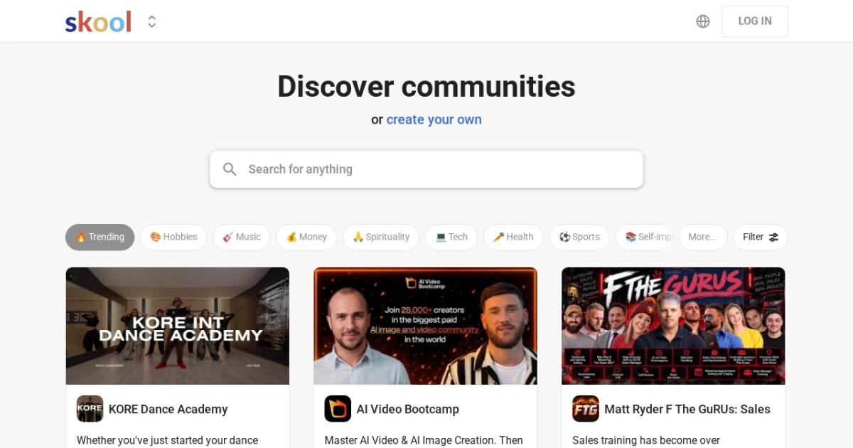 Screenshot of Skool.com