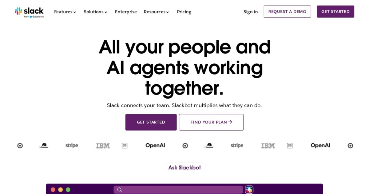 Screenshot of Slack