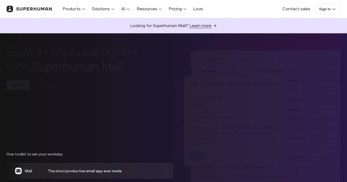 Screenshot of Superhuman