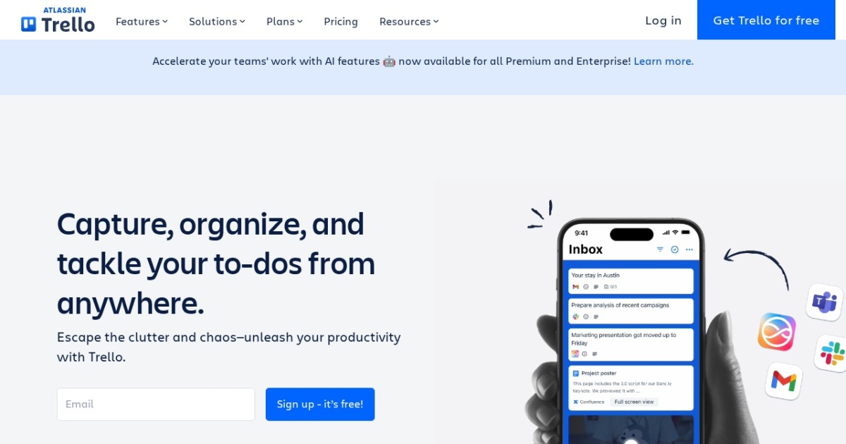 Screenshot of Trello (Atlassian)