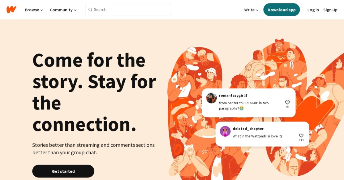 Screenshot of Wattpad