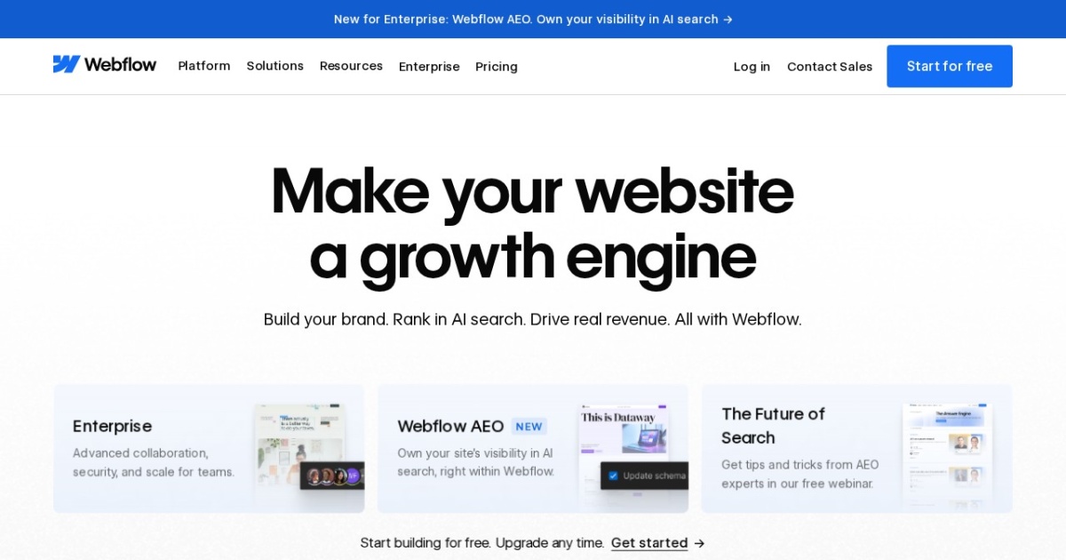 Screenshot of Webflow