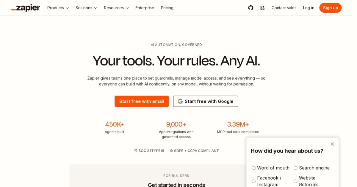 Screenshot of Zapier